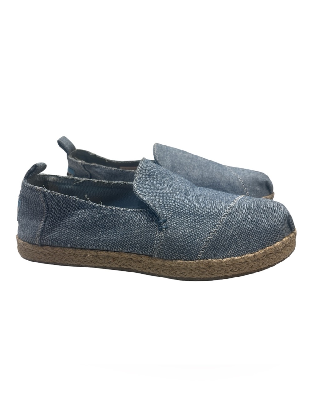 Women’s Blue Chambray Toms Slip On Shoes